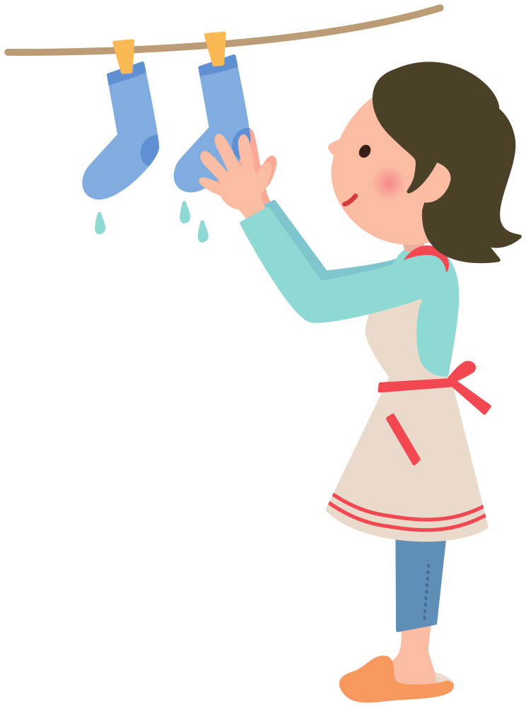 OnlineLabels Clip Art - Woman Hanging Out Laundry On The Clothesline